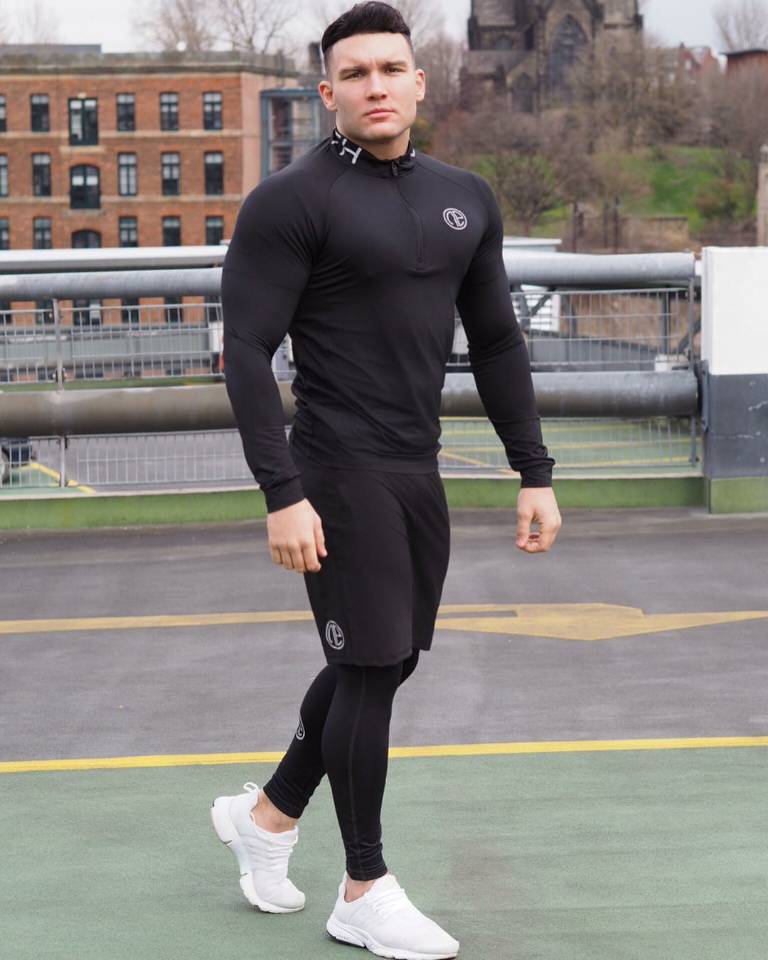 Men'S 3-Piece Workout Clothes Long-Sleeved Tight-Fitting Sportswear