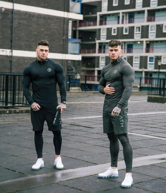 Men'S 3-Piece Workout Clothes Long-Sleeved Tight-Fitting Sportswear